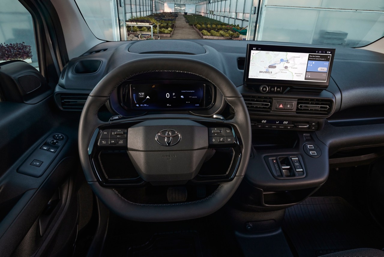 The Proace City’s digital cockpit, easy-reach touchscreen and ergonomic steering wheel