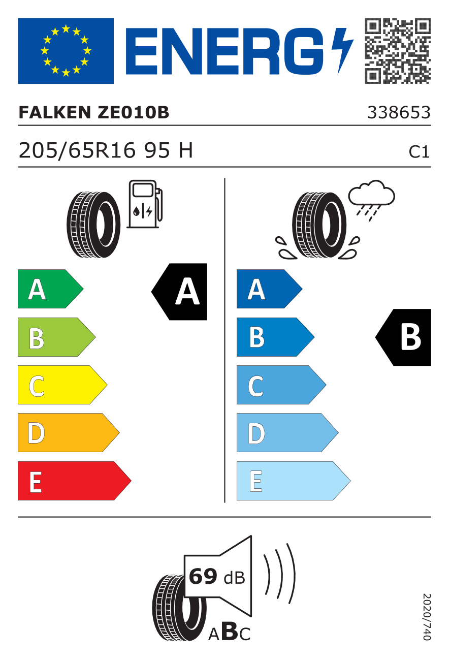 Image of tyre specifications with eprel code 592812